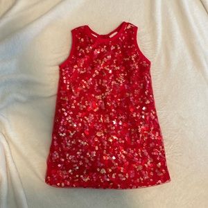 Red and Gold sequin dress